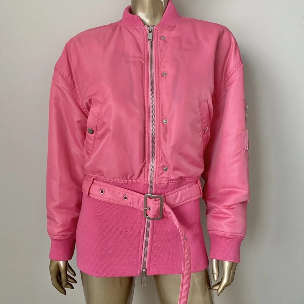 OPENING CEREMONY OVERSIZED PINK BELTED BOMBER JACKET, S